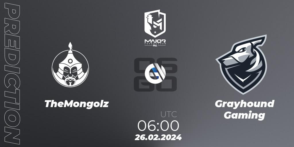 TheMongolz - Grayhound Gaming: прогноз. 26.02.24, CS2 (CS:GO), PGL CS2 Major Copenhagen 2024 Asia RMR
