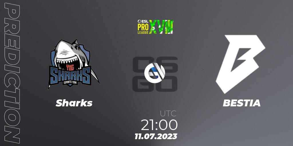 Sharks - BESTIA: прогноз. 11.07.23, CS2 (CS:GO), ESL Pro League Season 18: South American Qualifier