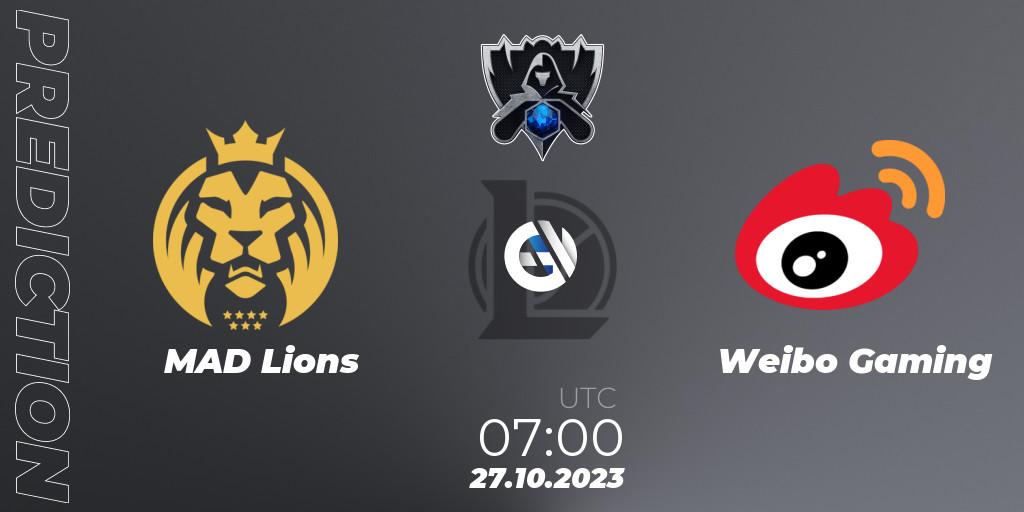 MAD Lions - Weibo Gaming: прогноз. 26.10.23, LoL, Worlds 2023 LoL - Group Stage