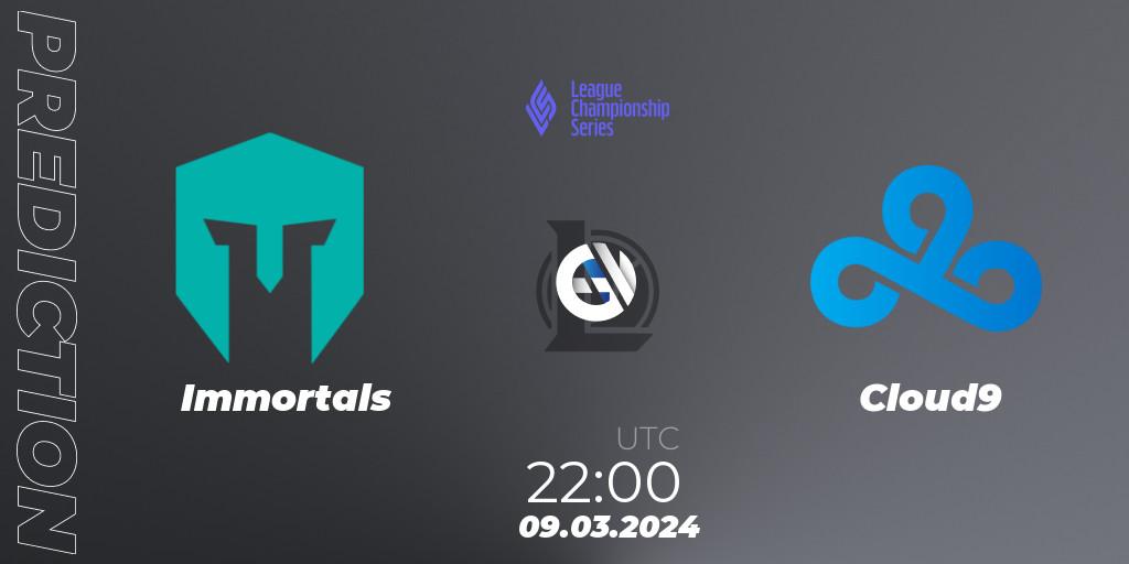 Immortals - Cloud9: прогноз. 09.03.24, LoL, LCS Spring 2024 - Group Stage