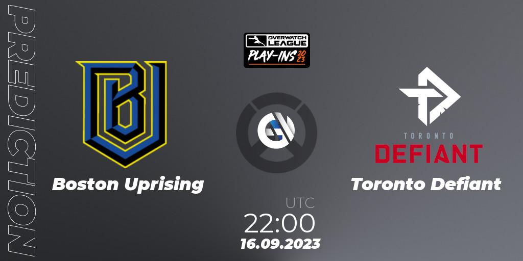 Boston Uprising - Toronto Defiant: прогноз. 16.09.23, Overwatch, Overwatch League 2023 - Play-Ins