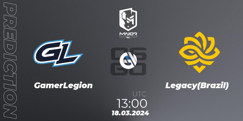 GamerLegion - Legacy(Brazil): прогноз. 18.03.24, CS2 (CS:GO), PGL CS2 Major Copenhagen 2024 Challengers Stage