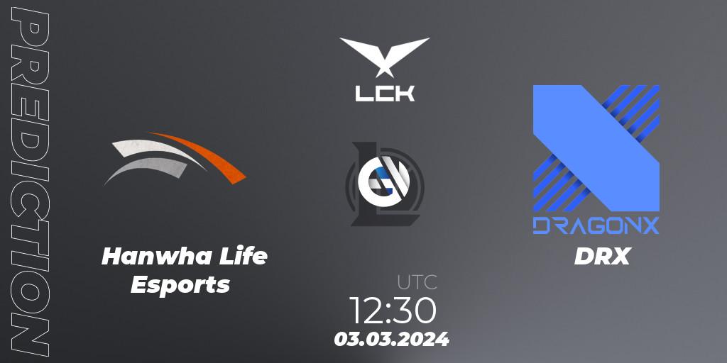 Hanwha Life Esports - DRX: прогноз. 03.03.24, LoL, LCK Spring 2024 - Group Stage