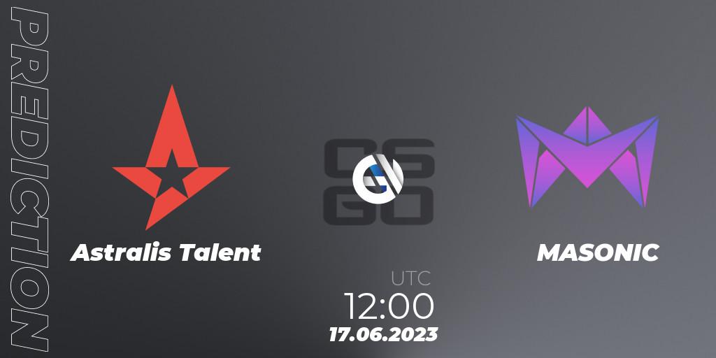 Astralis Talent - MASONIC: прогноз. 17.06.23, CS2 (CS:GO), Dust2.dk Ligaen Season 23