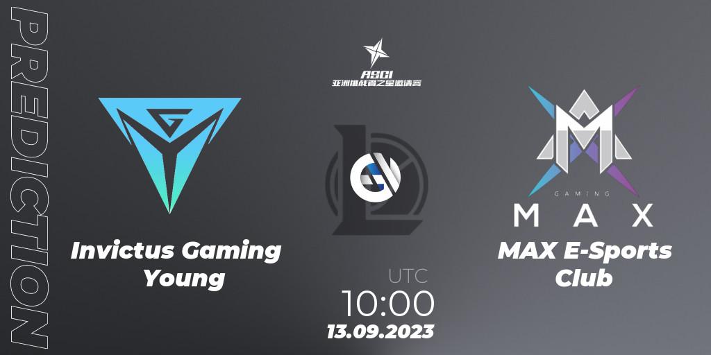 Invictus Gaming Young - MAX E-Sports Club: прогноз. 13.09.23, LoL, Asia Star Challengers Invitational 2023