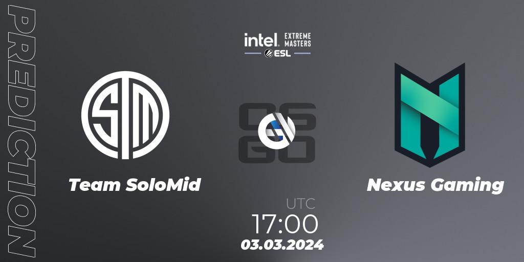 Team SoloMid - Nexus Gaming: прогноз. 03.03.24, CS2 (CS:GO), Intel Extreme Masters Dallas 2024: European Open Qualifier #1