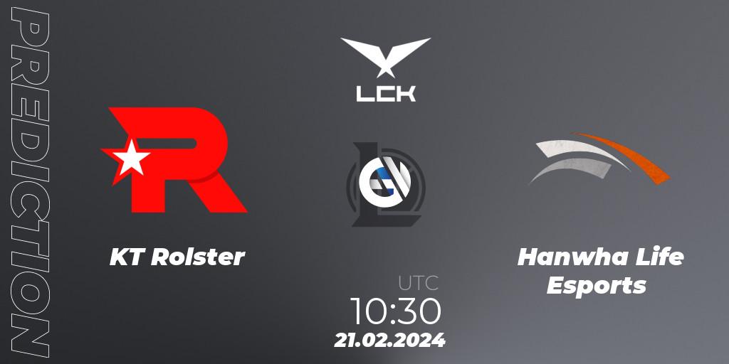 KT Rolster - Hanwha Life Esports: прогноз. 21.02.24, LoL, LCK Spring 2024 - Group Stage