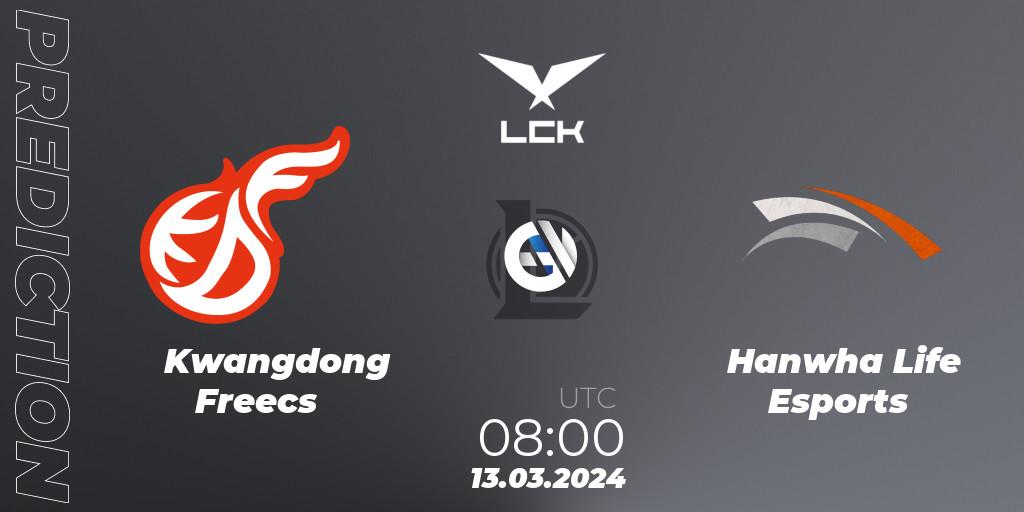Kwangdong Freecs - Hanwha Life Esports: прогноз. 13.03.24, LoL, LCK Spring 2024 - Group Stage