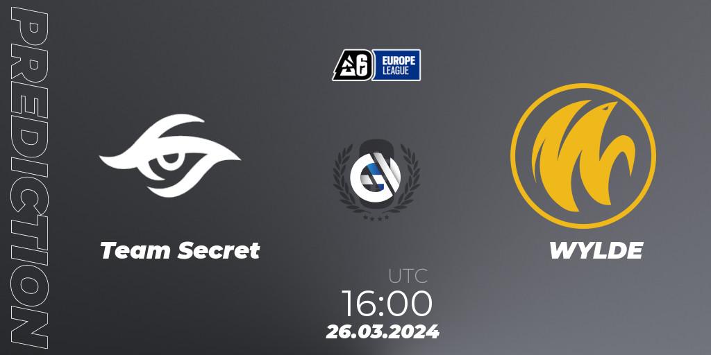 Team Secret - WYLDE: прогноз. 26.03.24, Rainbow Six, Europe League 2024 - Stage 1