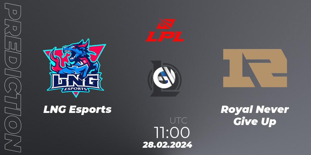 LNG Esports - Royal Never Give Up: прогноз. 28.02.24, LoL, LPL Spring 2024 - Group Stage