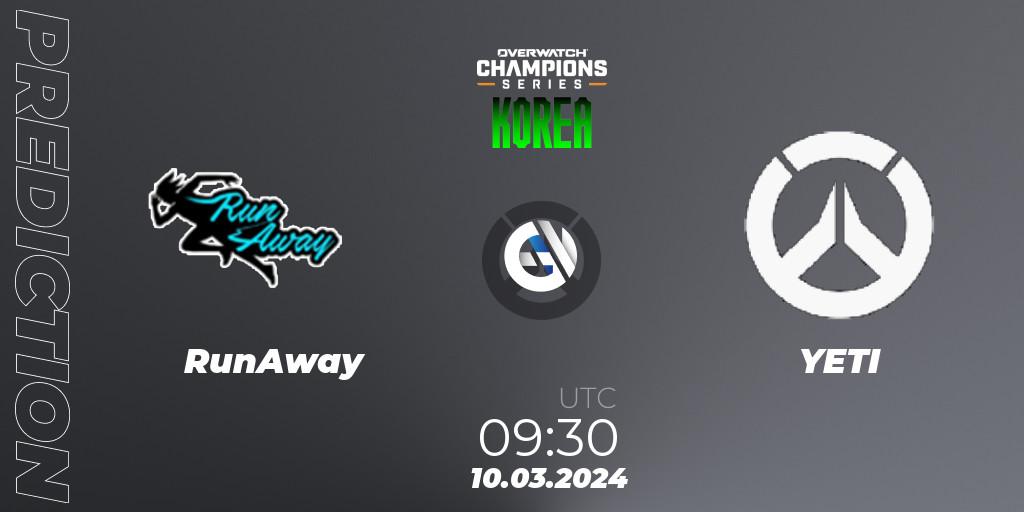 RunAway - YETI: прогноз. 10.03.24, Overwatch, Overwatch Champions Series 2024 - Stage 1 Korea