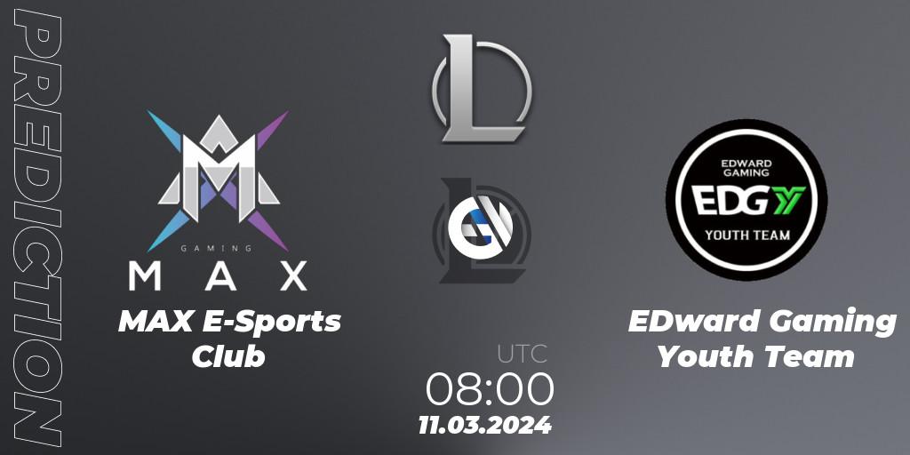MAX E-Sports Club - EDward Gaming Youth Team: прогноз. 11.03.24, LoL, LDL 2024 - Stage 1