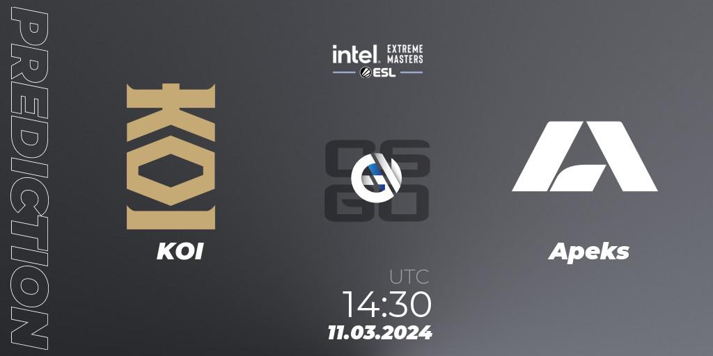 KOI - Apeks: прогноз. 11.03.24, CS2 (CS:GO), Intel Extreme Masters Dallas 2024: European Closed Qualifier