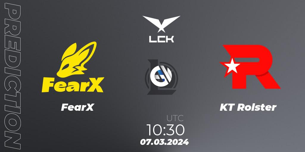 FearX - KT Rolster: прогноз. 07.03.24, LoL, LCK Spring 2024 - Group Stage