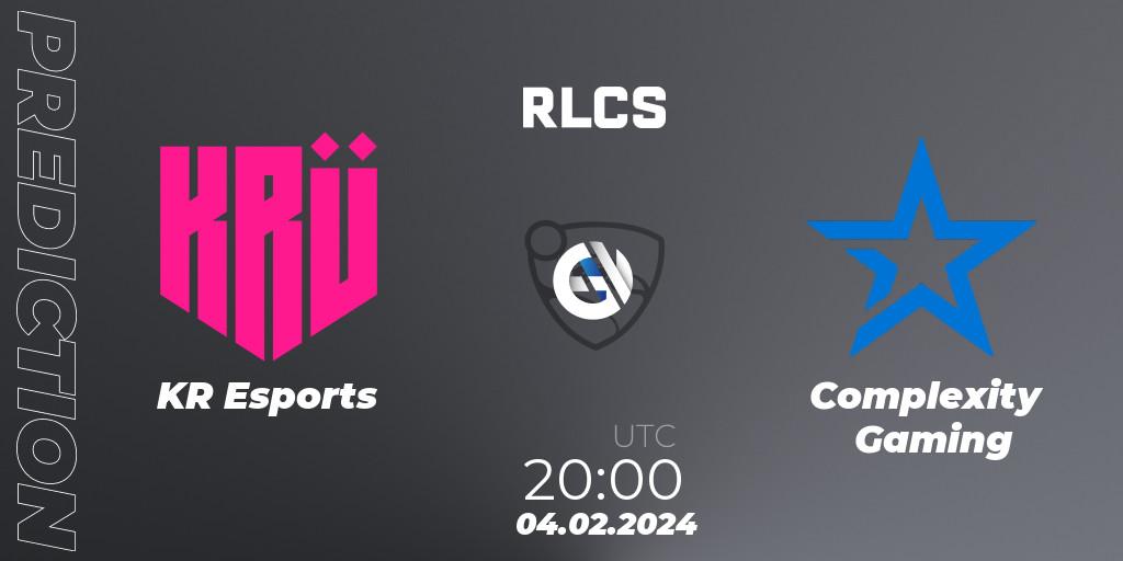 KRÜ Esports - Complexity Gaming: прогноз. 04.02.24, Rocket League, RLCS 2024 - Major 1: SAM Open Qualifier 1