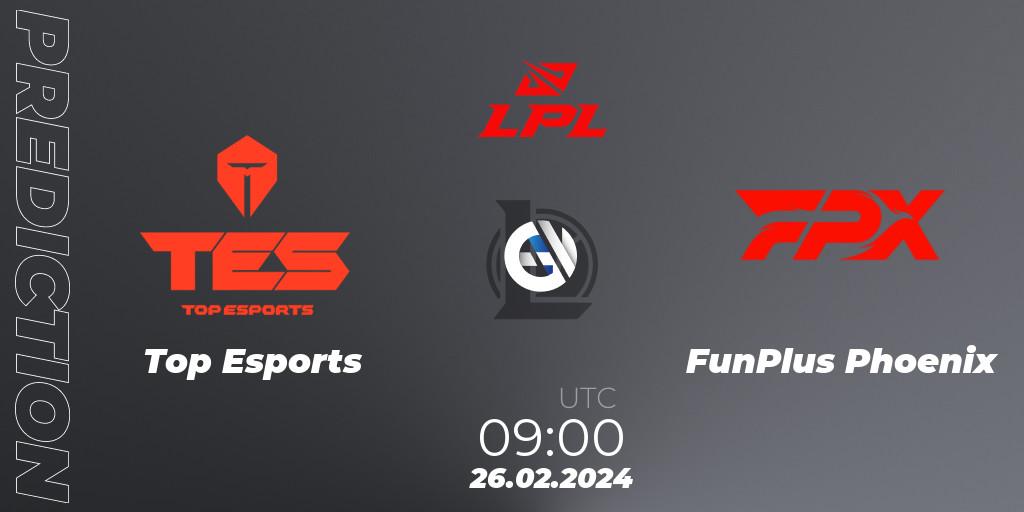 Top Esports - FunPlus Phoenix: прогноз. 26.02.24, LoL, LPL Spring 2024 - Group Stage