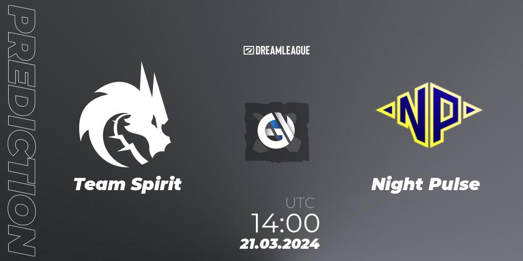 Team Spirit - Night Pulse: прогноз. 21.03.24, Dota 2, DreamLeague Season 23: Eastern Europe Closed Qualifier