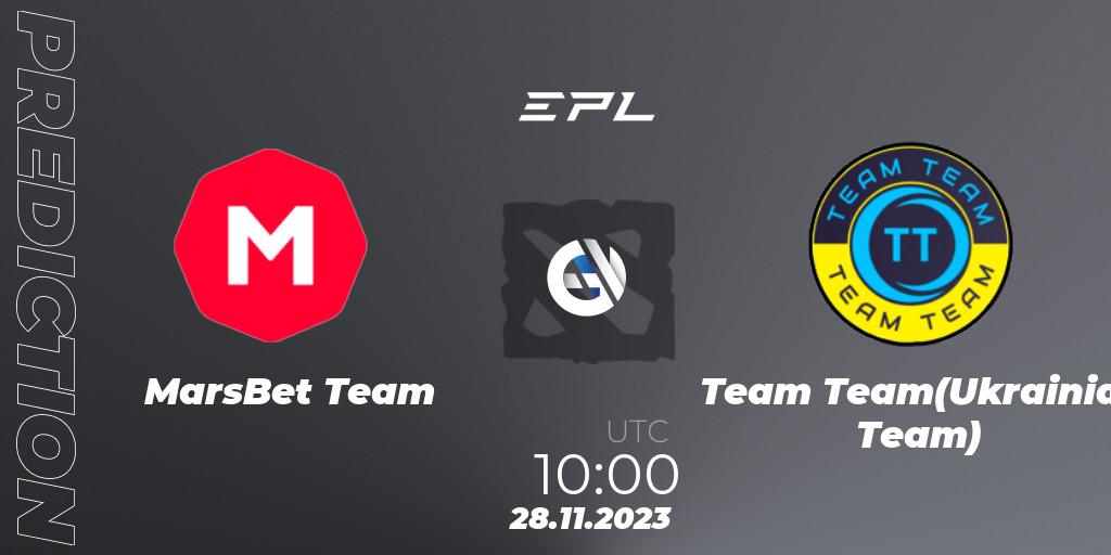 MarsBet Team - Team Team(Ukrainian Team): прогноз. 28.11.23, Dota 2, European Pro League Season 14