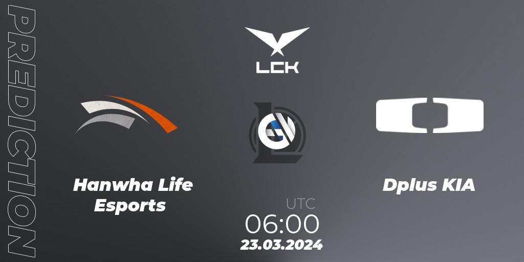 Hanwha Life Esports - Dplus KIA: прогноз. 23.03.24, LoL, LCK Spring 2024 - Group Stage