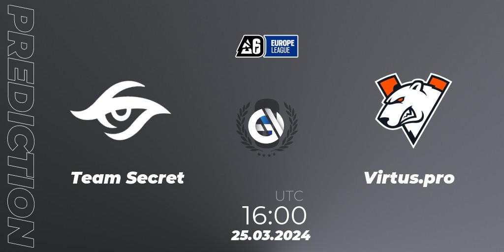 Team Secret - Virtus.pro: прогноз. 25.03.24, Rainbow Six, Europe League 2024 - Stage 1
