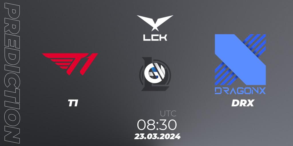 T1 - DRX: прогноз. 23.03.24, LoL, LCK Spring 2024 - Group Stage