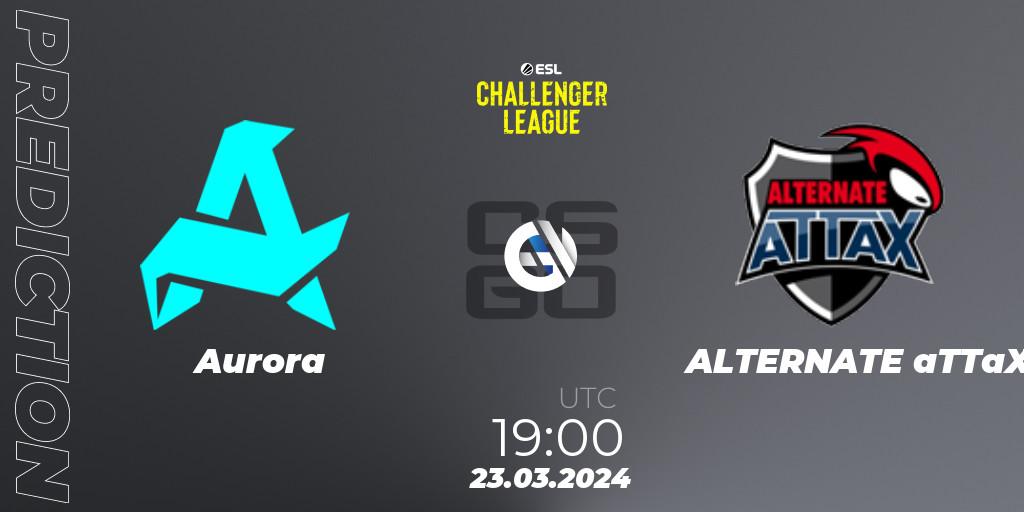 Aurora - ALTERNATE aTTaX: прогноз. 23.03.24, CS2 (CS:GO), ESL Challenger League Season 47: Europe