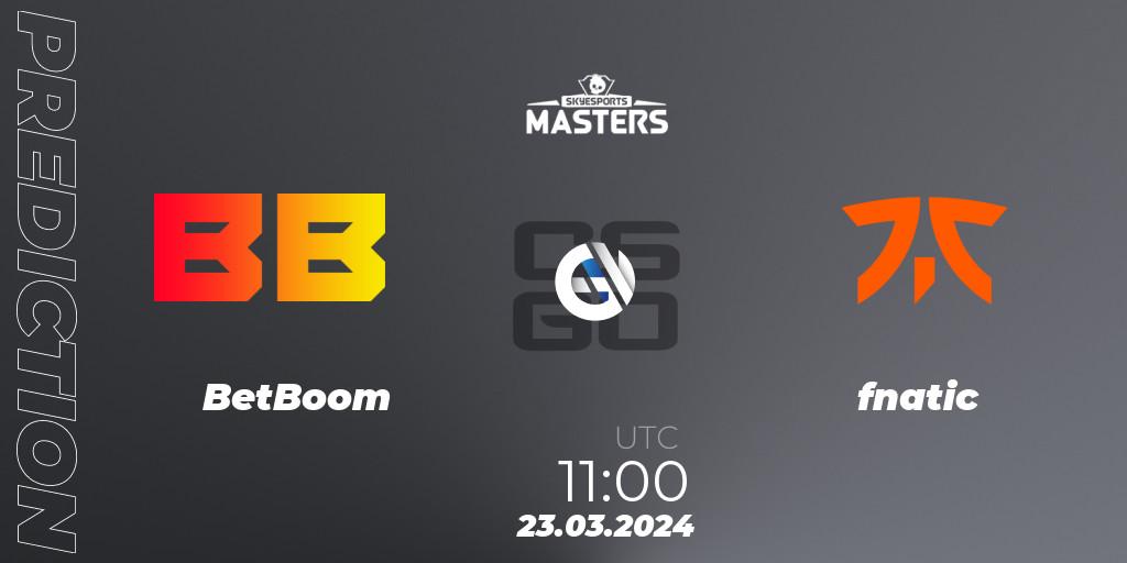 BetBoom - fnatic: прогноз. 23.03.24, CS2 (CS:GO), Skyesports Masters 2024: European Qualifier