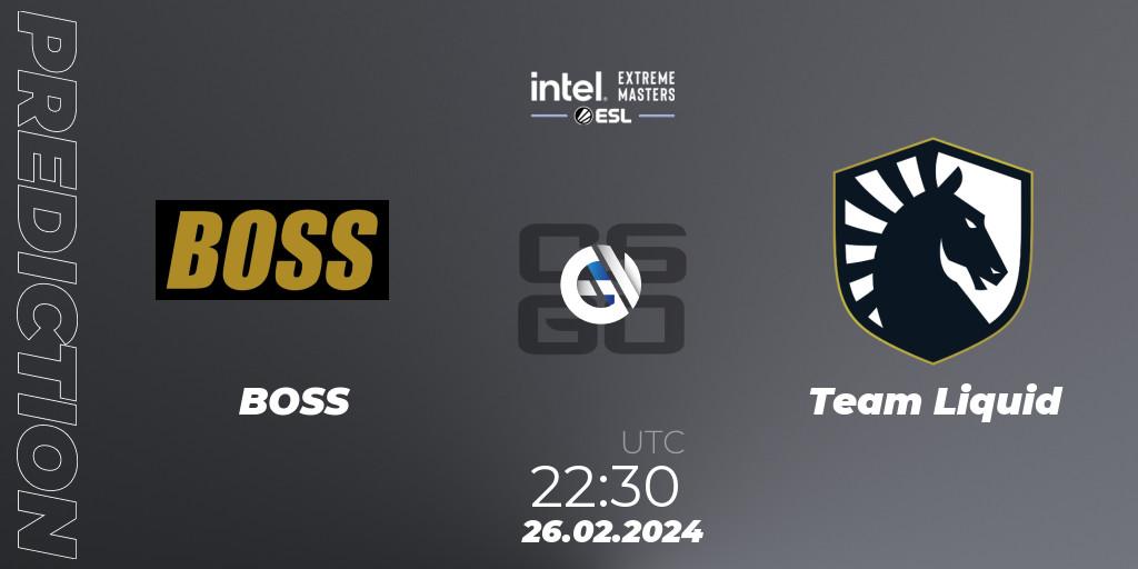 BOSS - Team Liquid: прогноз. 26.02.24, CS2 (CS:GO), Intel Extreme Masters Dallas 2024: North American Closed Qualifier