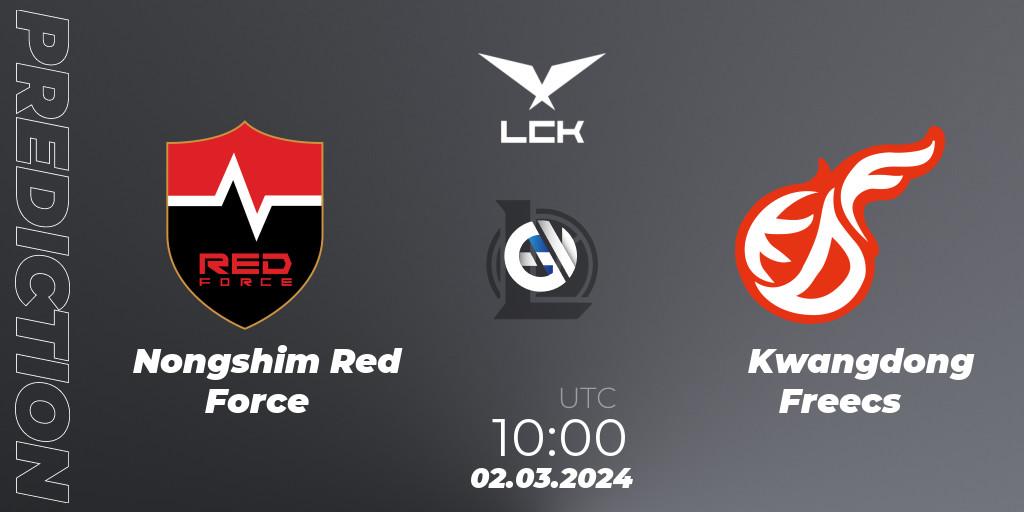 Nongshim Red Force - Kwangdong Freecs: прогноз. 02.03.24, LoL, LCK Spring 2024 - Group Stage