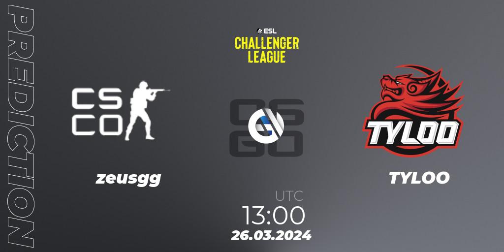 zeusgg - TYLOO: прогноз. 26.03.24, CS2 (CS:GO), ESL Challenger League Season 47: Asia