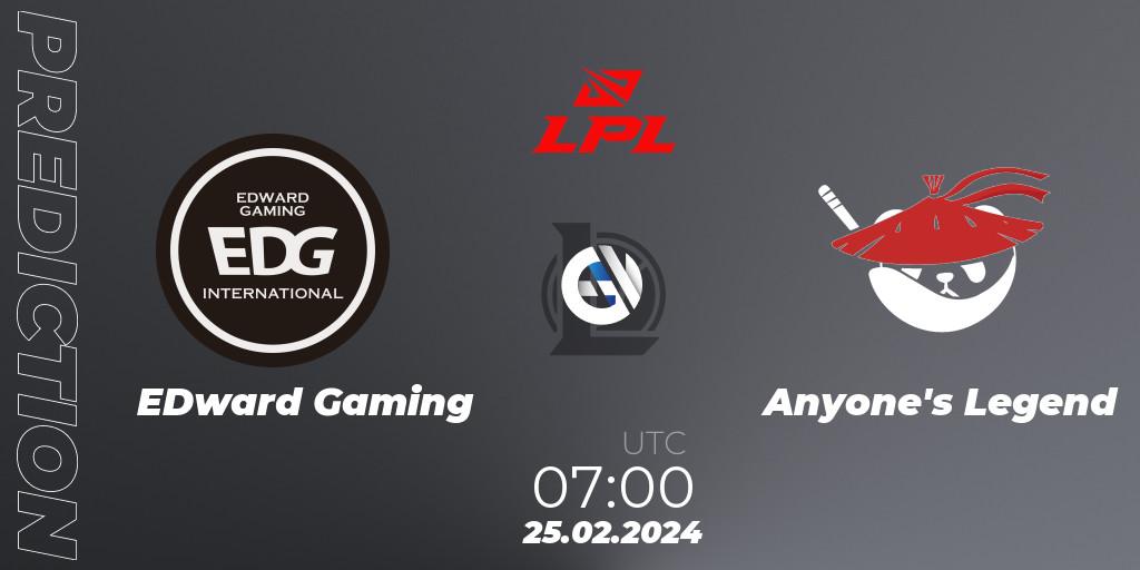 EDward Gaming - Anyone's Legend: прогноз. 25.02.24, LoL, LPL Spring 2024 - Group Stage