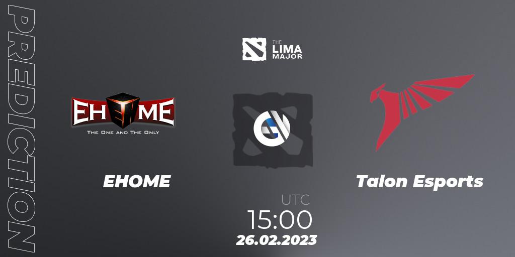 EHOME - Talon Esports: прогноз. 26.02.23, Dota 2, The Lima Major 2023
