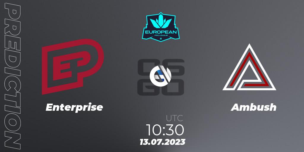Enterprise - Ambush: прогноз. 13.07.23, CS2 (CS:GO), European Pro League Season 9