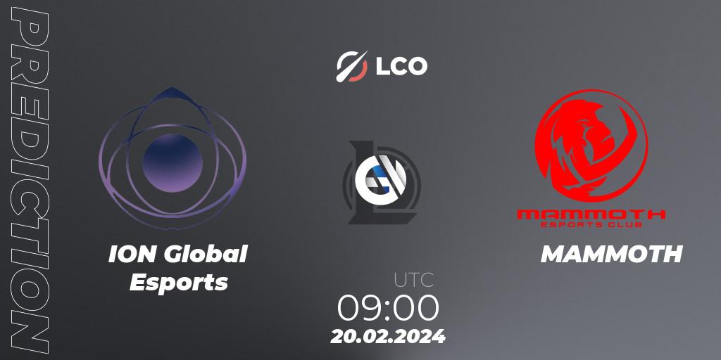 ION Global Esports - MAMMOTH: прогноз. 20.02.24, LoL, LCO Split 1 2024 - Group Stage