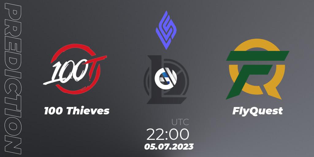 100 Thieves - FlyQuest: прогноз. 05.07.23, LoL, LCS Summer 2023 - Group Stage