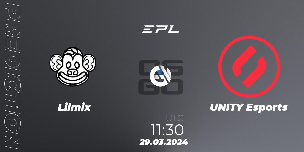 Lilmix - UNITY Esports: прогноз. 29.03.24, CS2 (CS:GO), European Pro League Season 16: Division 2