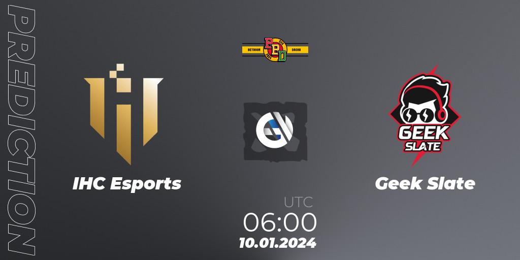 IHC Esports - Geek Slate: прогноз. 10.01.24, Dota 2, BetBoom Dacha Dubai 2024: SEA and CN Closed Qualifier