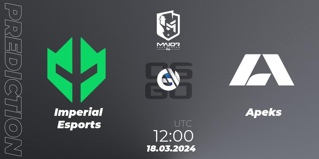Imperial Esports - Apeks: прогноз. 18.03.24, CS2 (CS:GO), PGL CS2 Major Copenhagen 2024 Challengers Stage