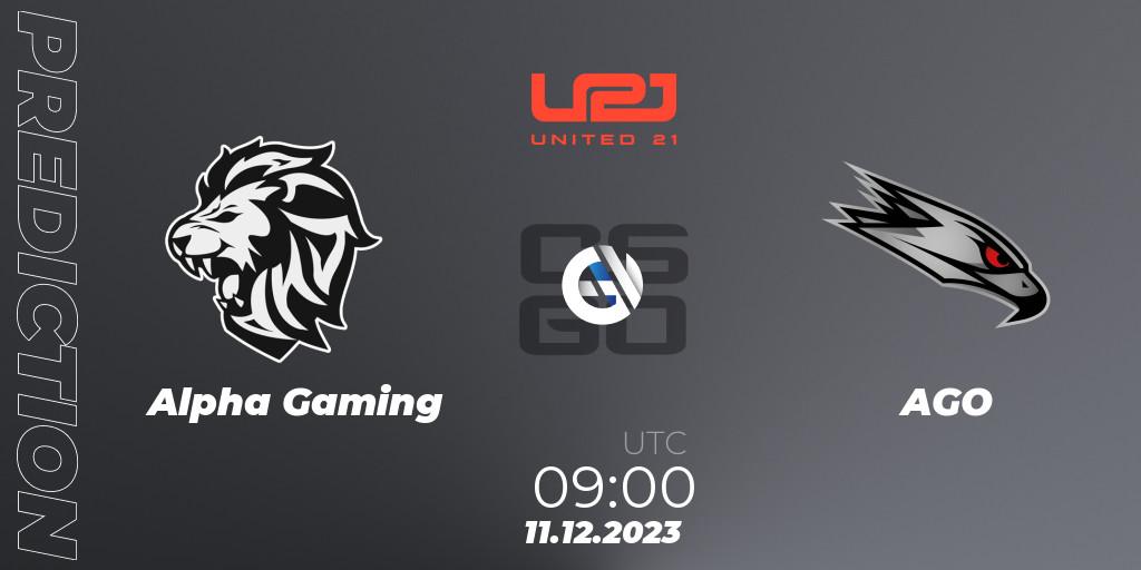 Alpha Gaming - AGO: прогноз. 11.12.23, CS2 (CS:GO), United21 Season 9