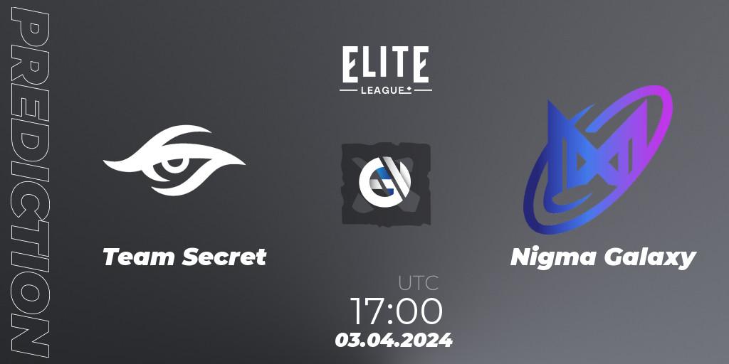 Team Secret - Nigma Galaxy: прогноз. 03.04.24, Dota 2, Elite League: Swiss Stage