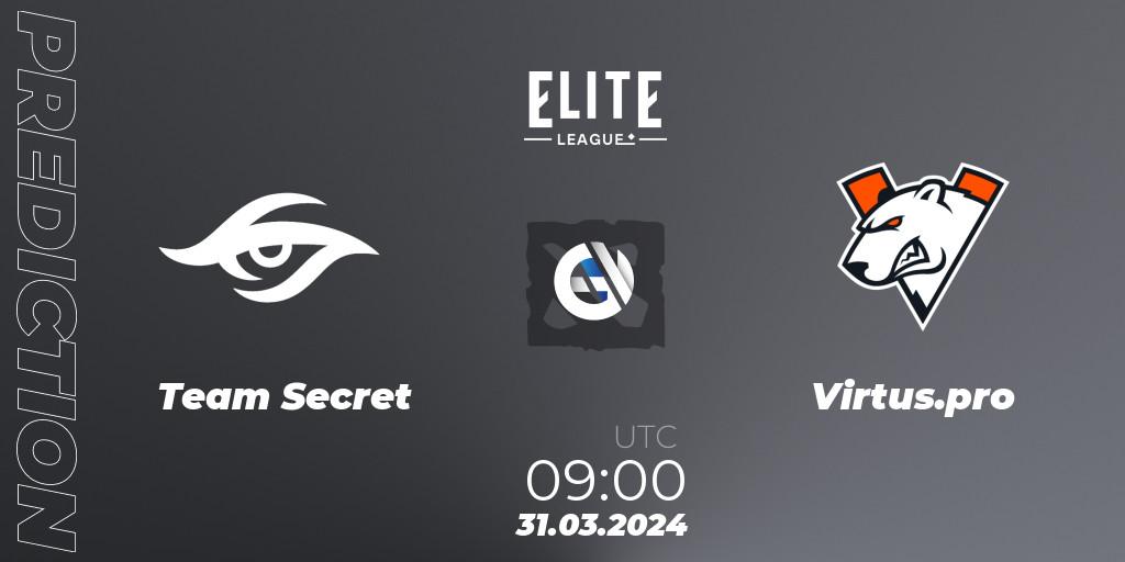 Team Secret - Virtus.pro: прогноз. 31.03.24, Dota 2, Elite League: Swiss Stage