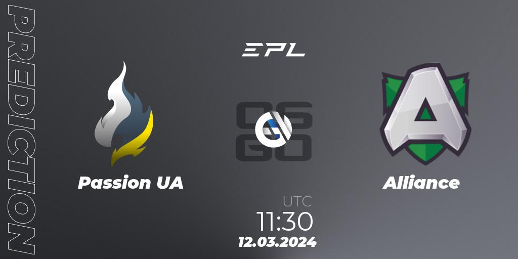 Passion UA - Alliance: прогноз. 12.03.24, CS2 (CS:GO), European Pro League Season 14