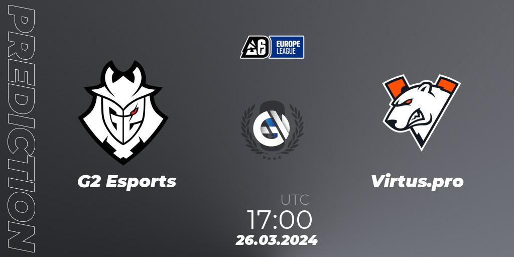 G2 Esports - Virtus.pro: прогноз. 26.03.24, Rainbow Six, Europe League 2024 - Stage 1