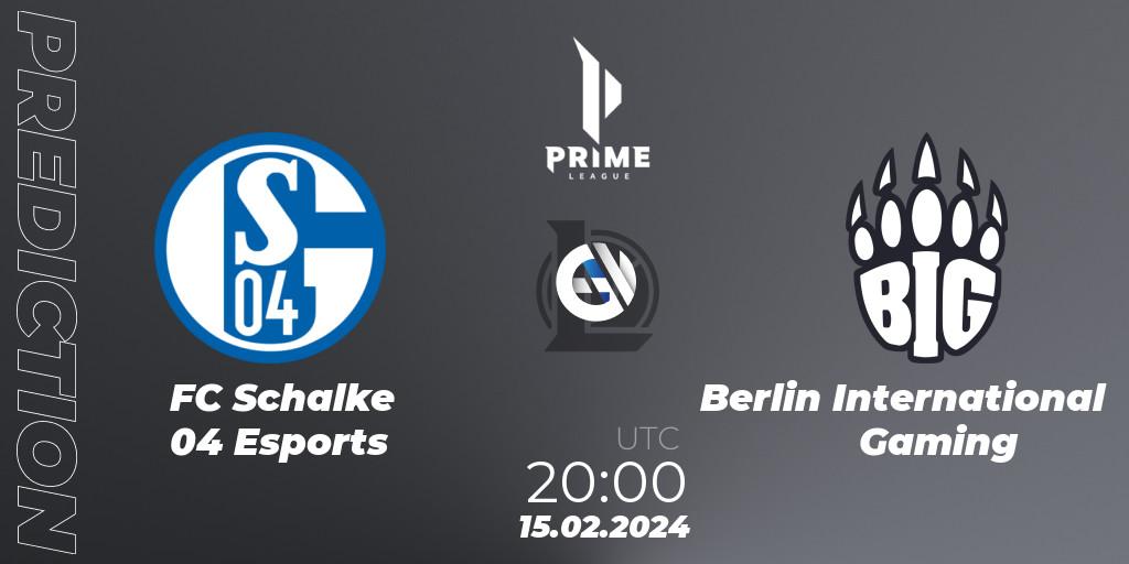 FC Schalke 04 Esports - Berlin International Gaming: прогноз. 15.02.24, LoL, Prime League Spring 2024 - Group Stage