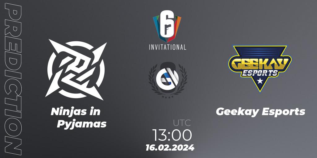Ninjas in Pyjamas - Geekay Esports: прогноз. 16.02.24, Rainbow Six, Six Invitational 2024 - Group Stage