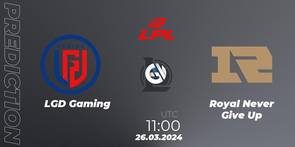LGD Gaming - Royal Never Give Up: прогноз. 26.03.24, LoL, LPL Spring 2024 - Group Stage