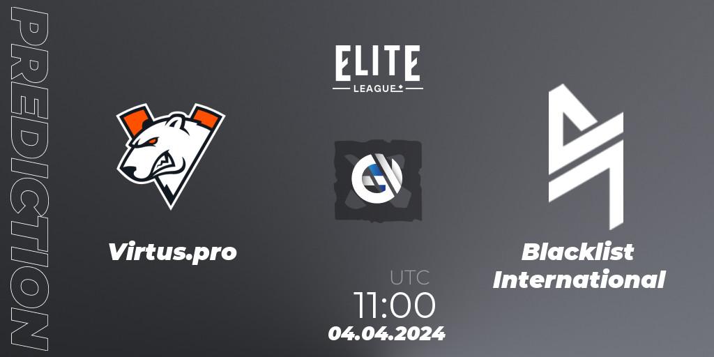 Virtus.pro - Blacklist International: прогноз. 04.04.24, Dota 2, Elite League: Swiss Stage