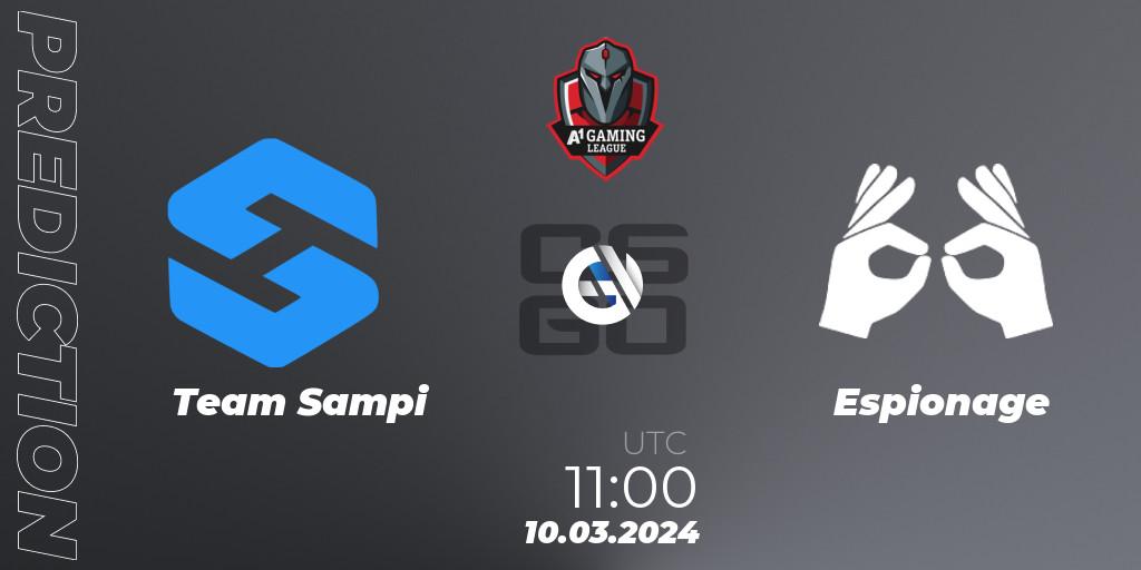 Team Sampi - Espionage: прогноз. 10.03.24, CS2 (CS:GO), A1 Gaming League Season 8