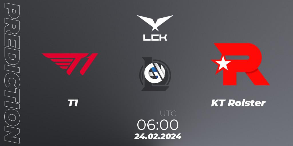 T1 - KT Rolster: прогноз. 24.02.24, LoL, LCK Spring 2024 - Group Stage