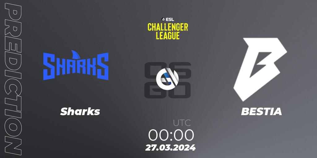 Sharks - BESTIA: прогноз. 27.03.24, CS2 (CS:GO), ESL Challenger League Season 47: South America
